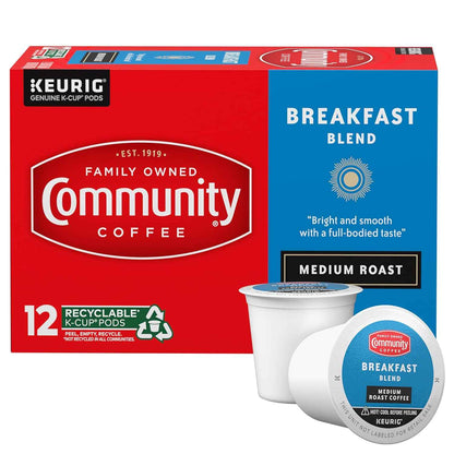 Community Coffee Breakfast Blend Pods for Calm Morning Ritual, Smooth No-Jitters Coffee