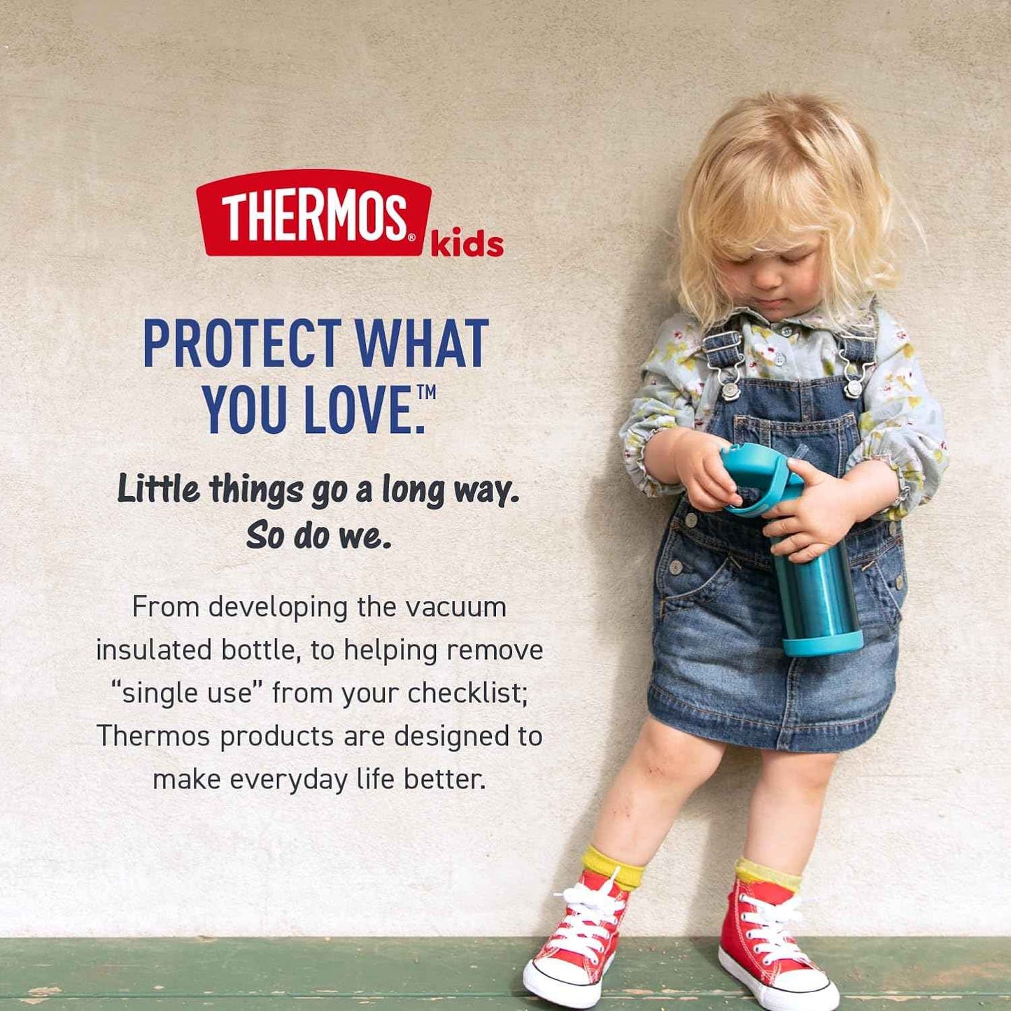 THERMOS FUNTAINER Stainless Steel Water Bottle with Straw - Holiday Gift Idea for Kids Who Love Bluey and Disney