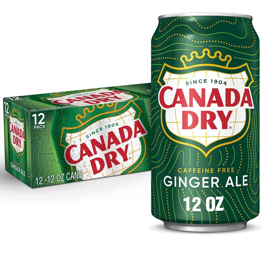 Canada Dry Ginger Ale Soda – Family Movie Night Soda, Caffeine-Free 12 fl oz Cans 24 Pack