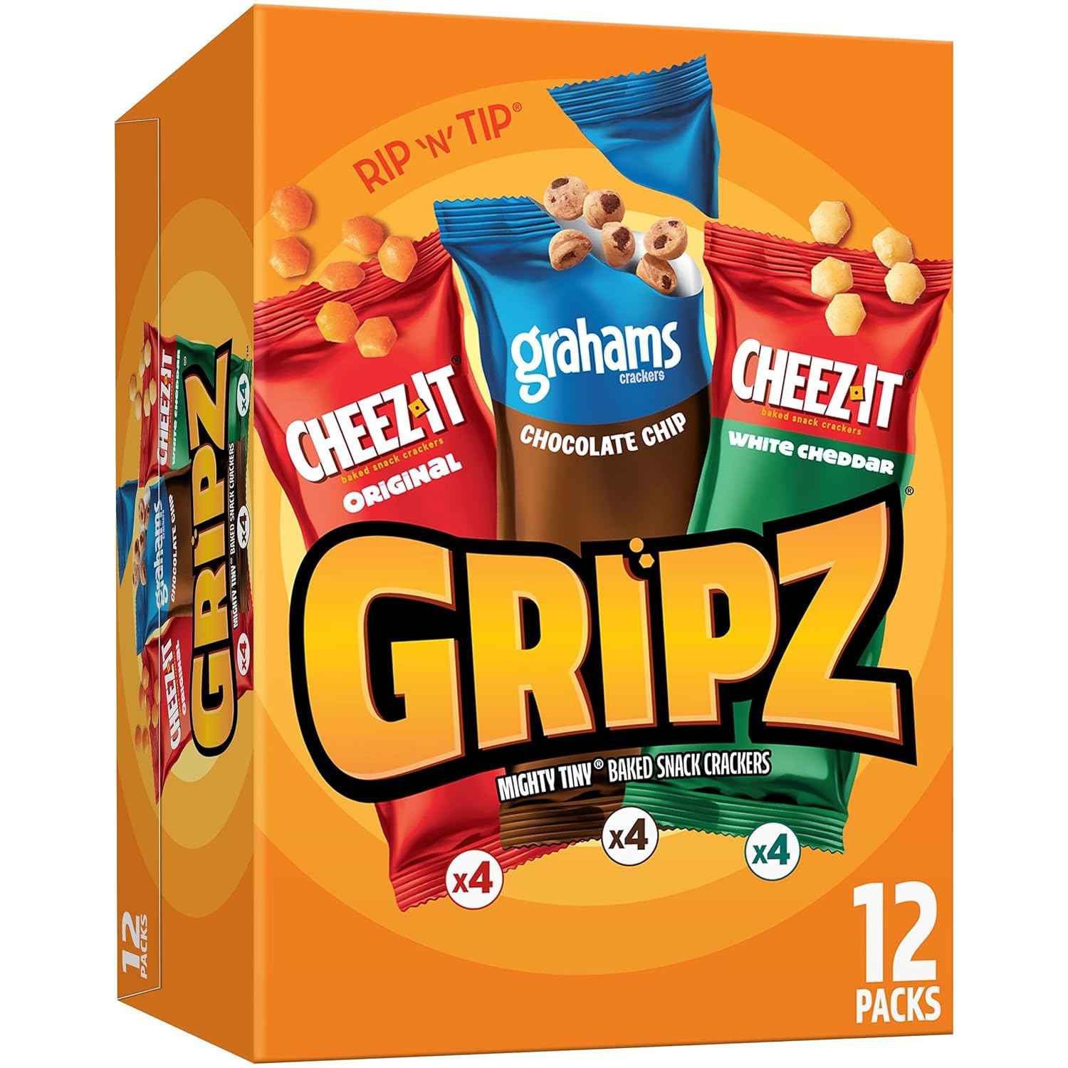 Kellogg's Gripz Variety Pack Mini Baked Snacks – School Lunchbox Pouches for Kids' Lunches and After-School Snacking