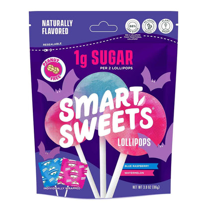 SmartSweets Halloween Lollipops – Clean Label Office Snack, Stevia Sweetened Plant Based Candy