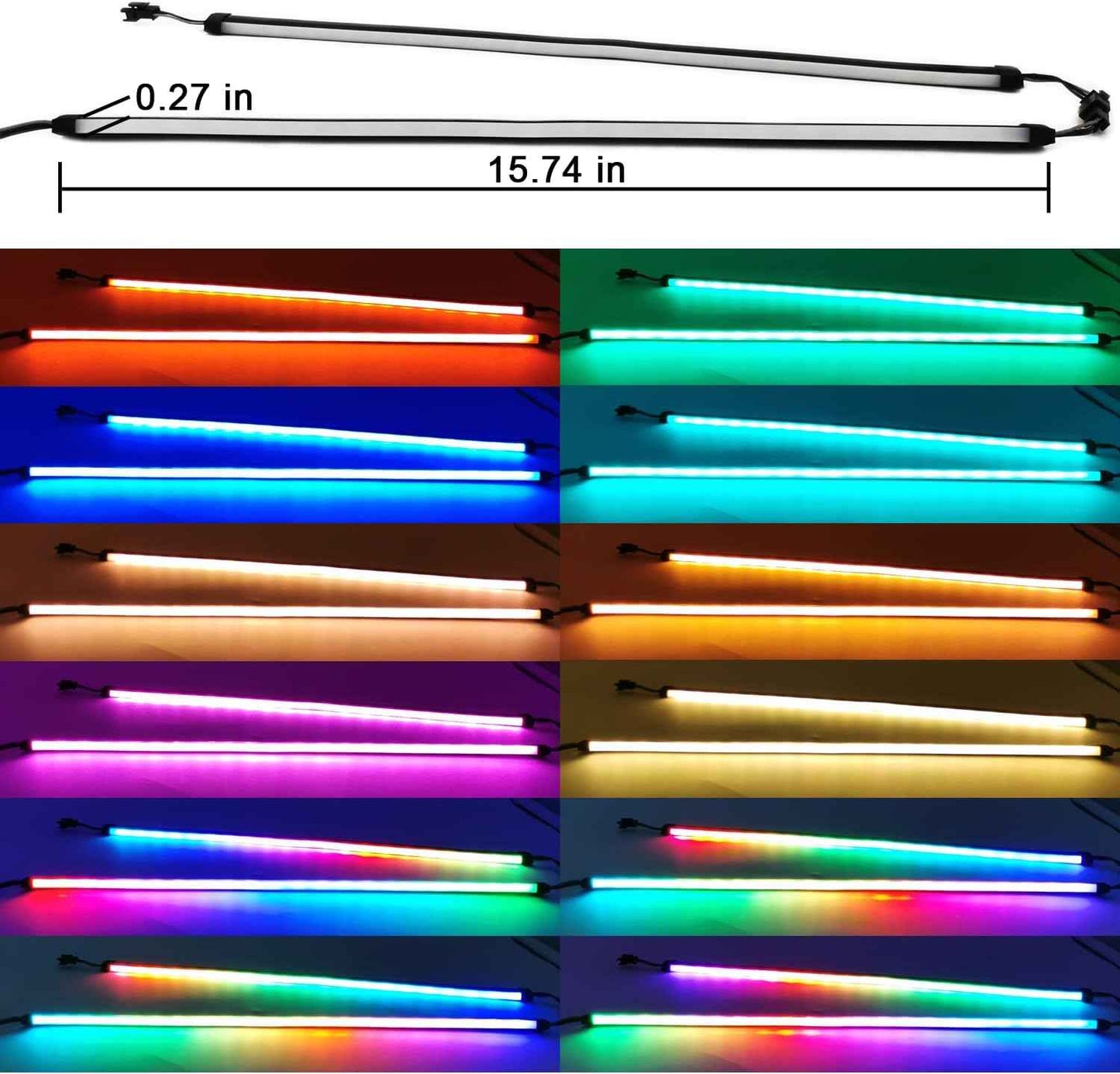 airgoo AG-NEON-LS1 ARGB Strip – Premium Crafted PC Neon Light, Diffused Silicone Tube with Per-LED Control for High-End Custom Builds
