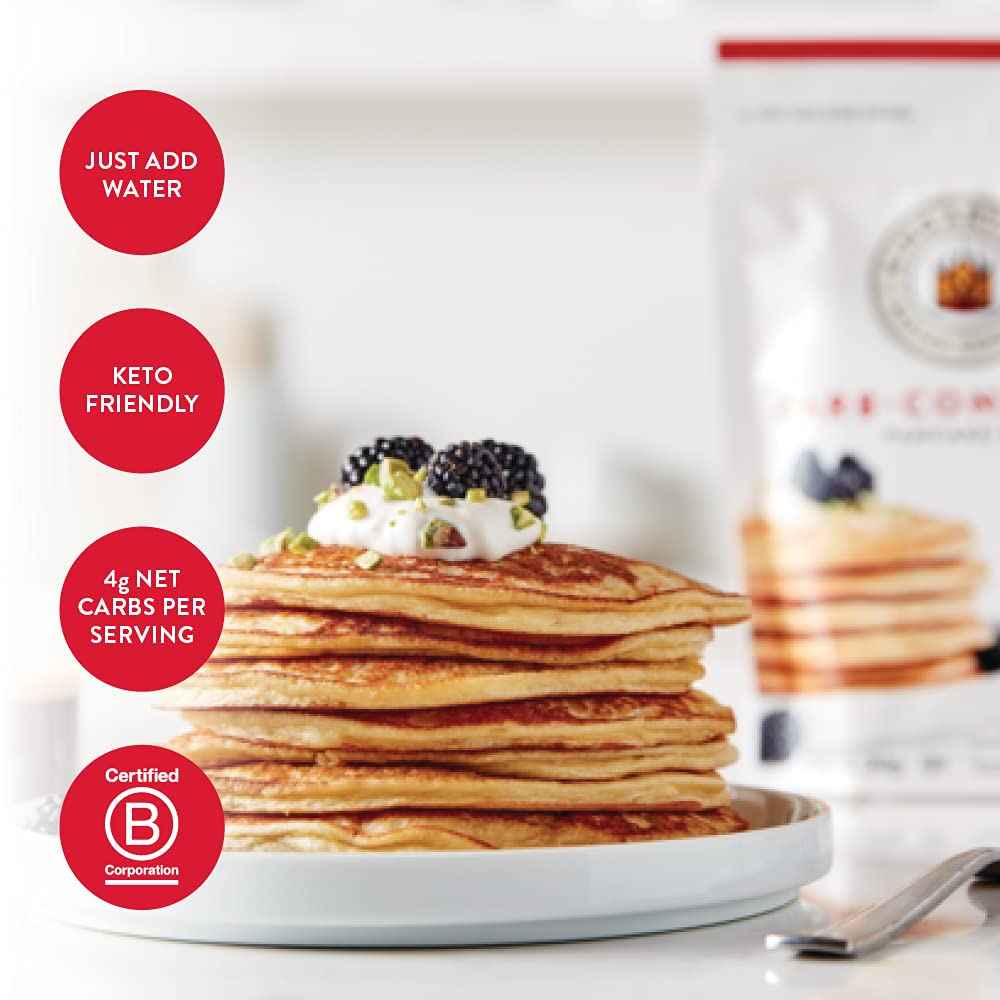 King Arthur Keto Wheat Pancake Mix - Family-Safe Low-Carb Breakfast for Picky Eaters, Non-GMO and Kosher Pancakes