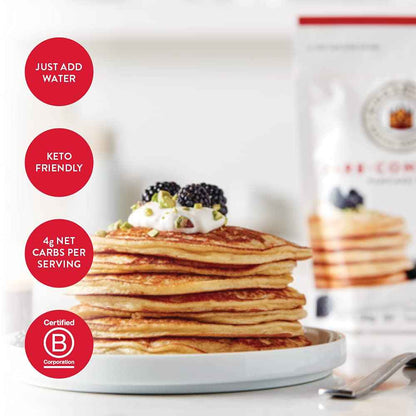 King Arthur Keto Wheat Pancake Mix - Family-Safe Low-Carb Breakfast for Picky Eaters, Non-GMO and Kosher Pancakes