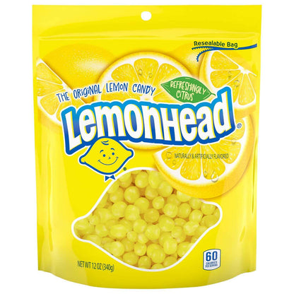 Lemonhead Hard Lemon Candy – Chemo Taste Reset Hard Candy Pick, Resealable 12 oz