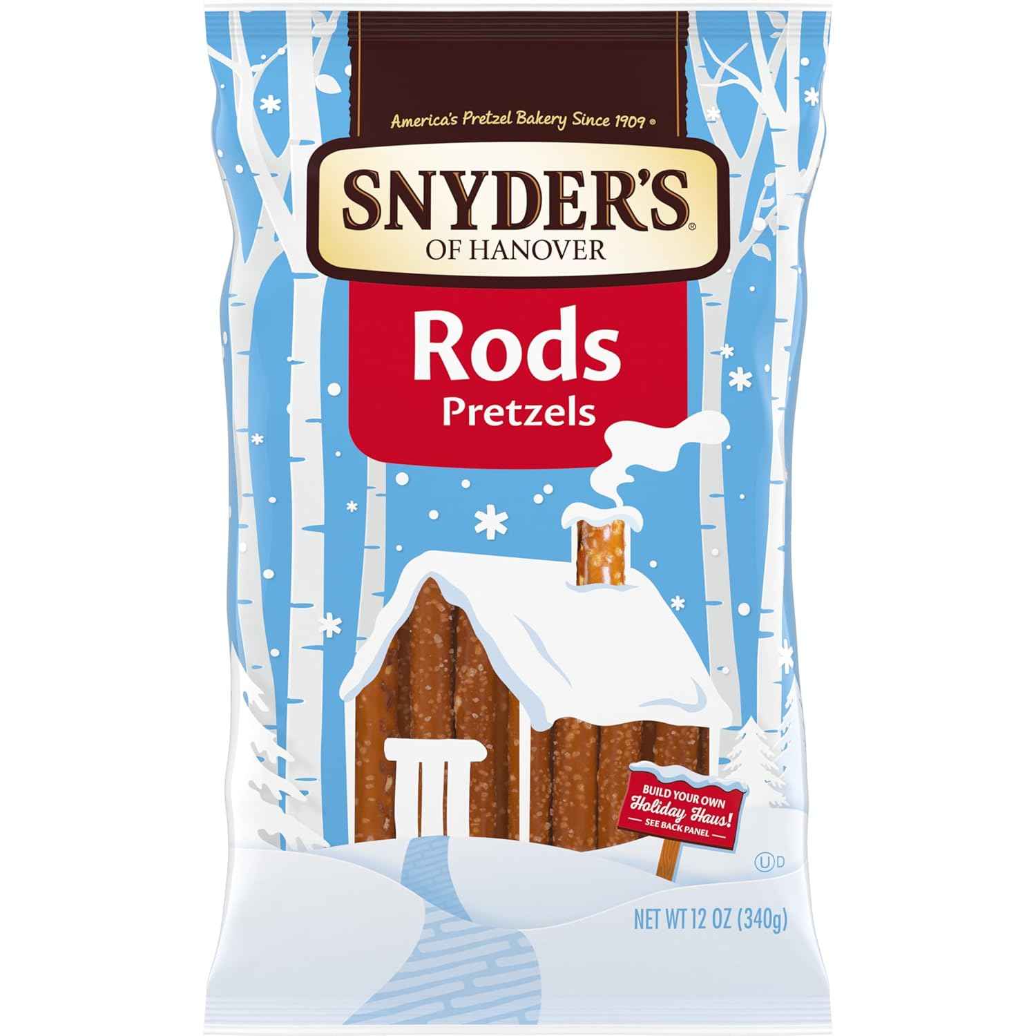Snyder's of Hanover Pretzel Rods – Clean-Label Pantry Snack, Non-GMO and Preservative-Free 12 oz