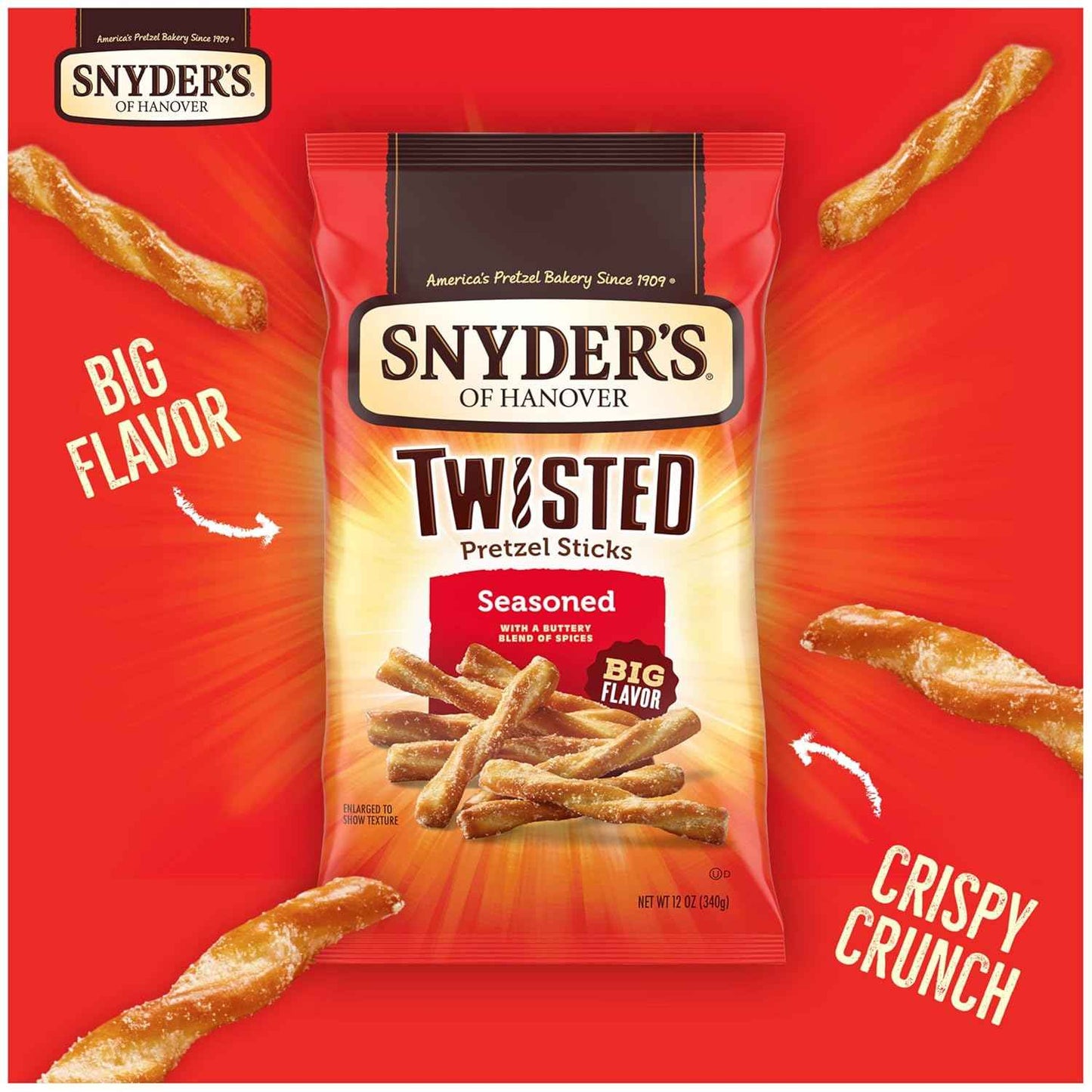 Snyder's of Hanover Pretzel Sticks Family Snack for Lunchboxes and After School Munching