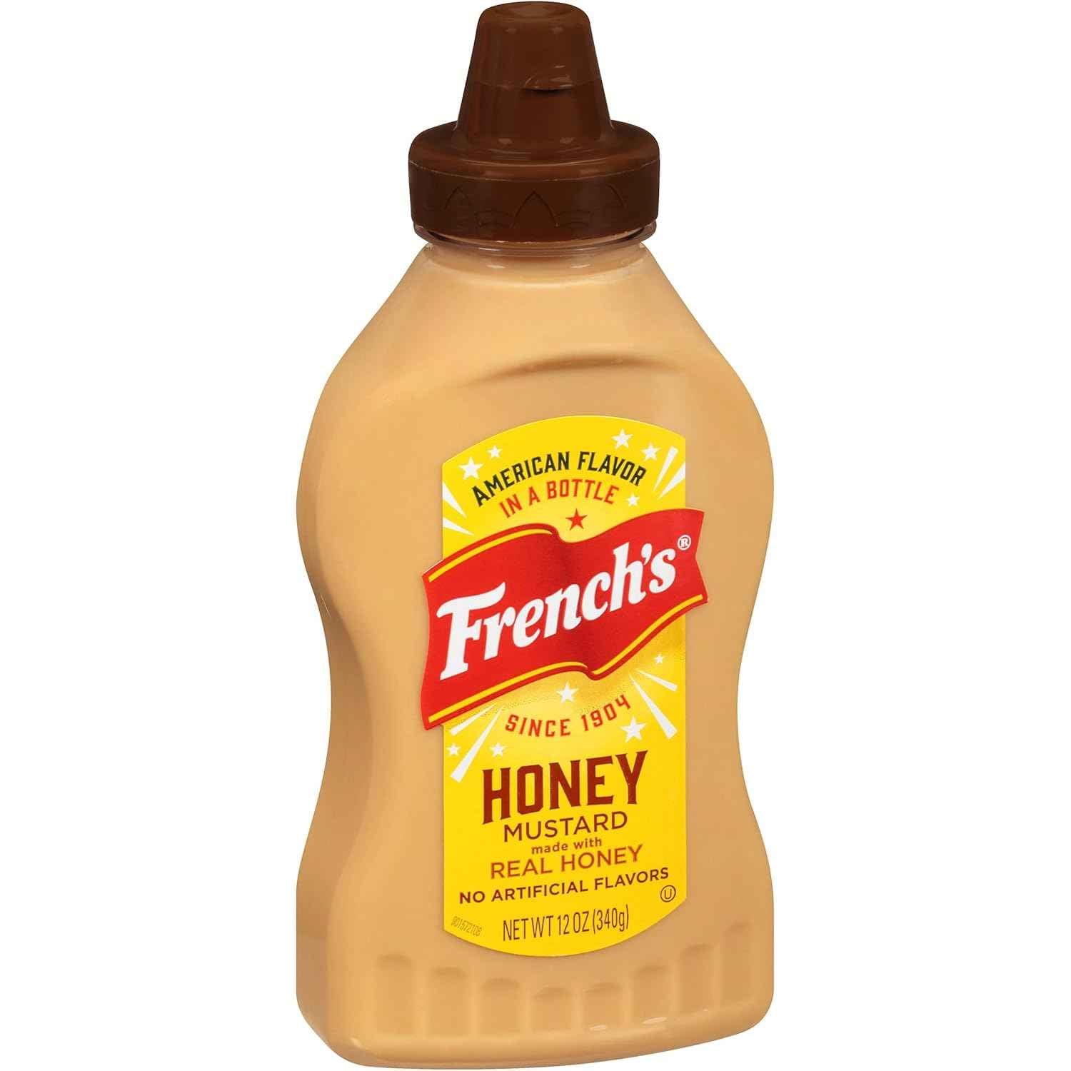 French's Honey Mustard, 12 oz – Kid-Friendly Lunchbox Condiment for Sandwiches, Wraps, and Snack Packs