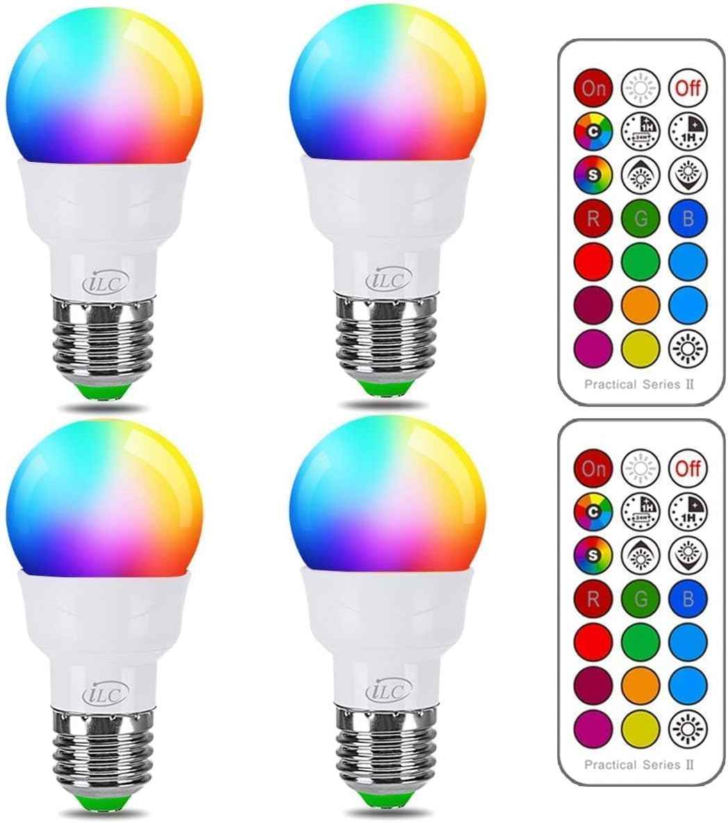 ILC Safe Color Changing Night Light Bulb for Kids Room and Nursery, Cool Touch LED with Auto Timer