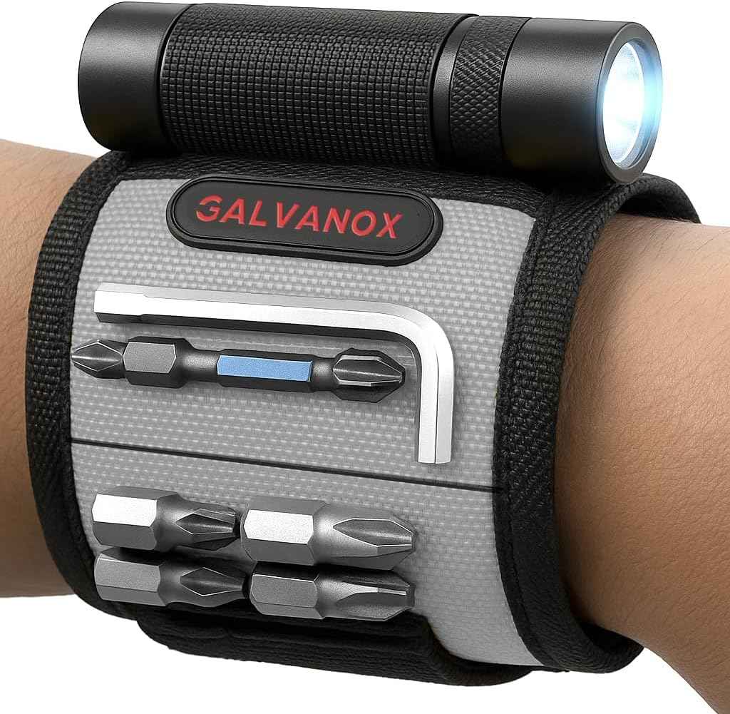Galvanox Magnetic Wristband with LED - Hands-Free Work Light for DIYers and Home Repair Pros