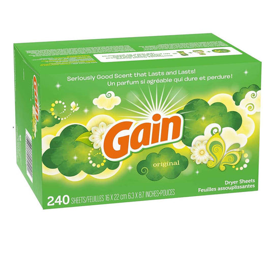 Gain Dryer Sheets Original Scent – One-Sheet Laundry Solution for Clutter-Free Routines, 120 Count