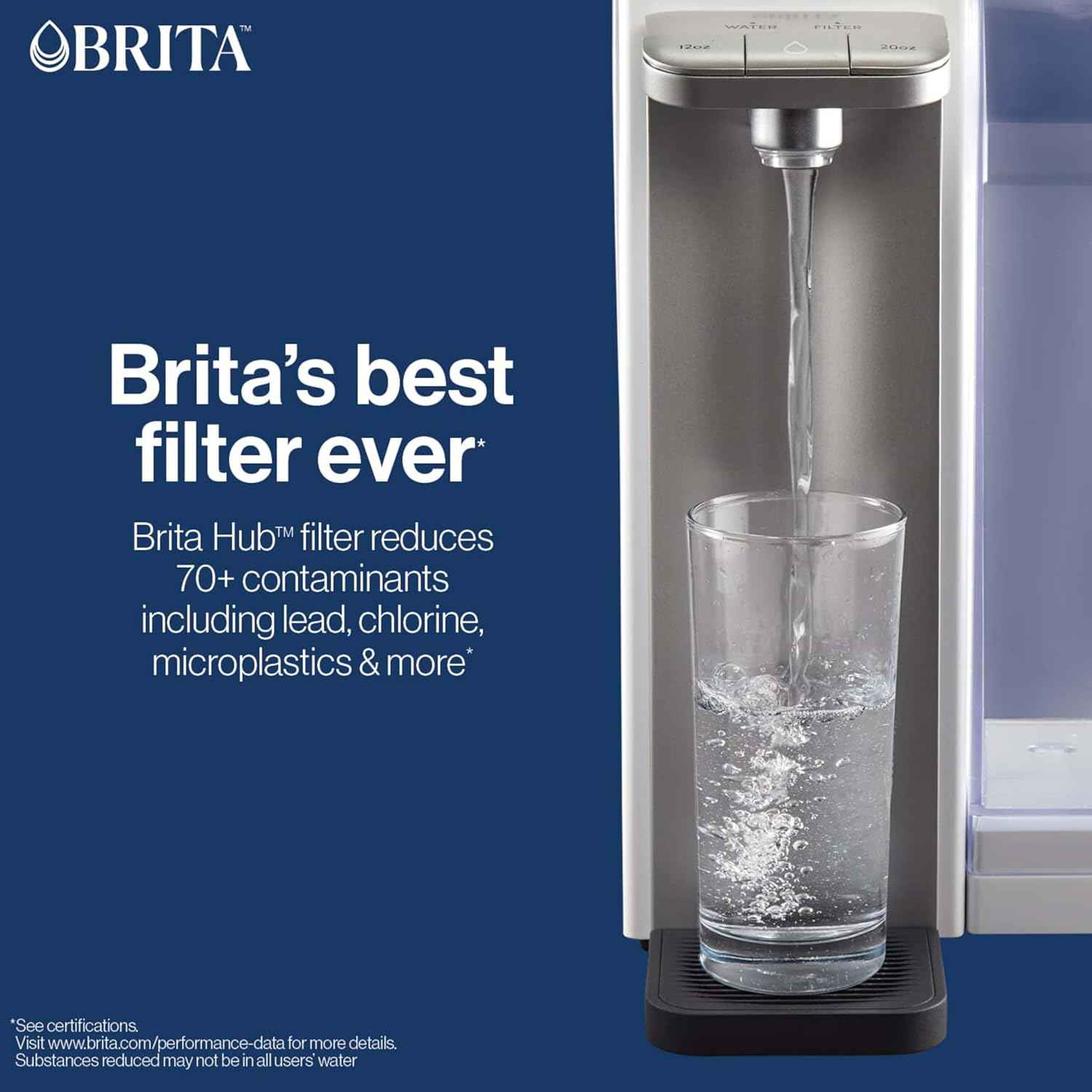 Brita Hub Replacement Water Filter – Countertop Filter for Home Offices and Study Spaces, 120-Gallon Capacity