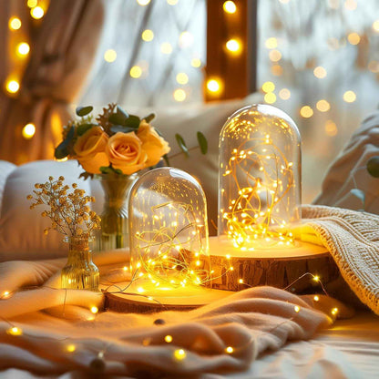 Minetom Fairy Lights Plug in – Flameless Smokeless Bedroom Night Light, Cool to Touch LEDs Safe Around Kids and Pets
