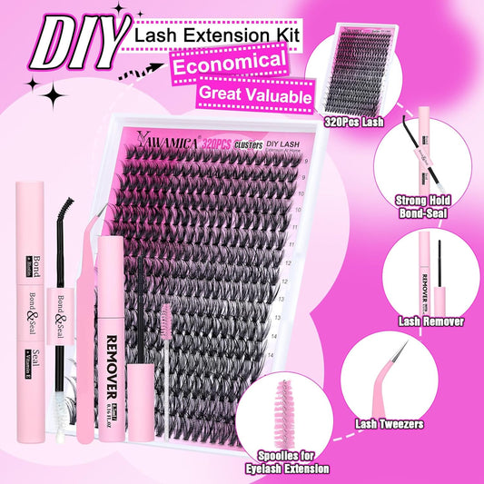 Eyelash_Extension_Lash_Clusters_D_Curl_9-16mm_Mix_Individual_Lashes_with_Lash_Bond_and_Seal_and_Remover_Lash_Applicator_for_Lash_Extension_Beginners_Makeup_Cosmetic_Eyelashes_Extensions