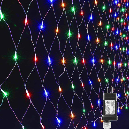 LYHOPE 30V Low-Voltage Christmas Net Lights – ETL Certified Flameless Mesh for Homes with Kids, Pets, and Rain