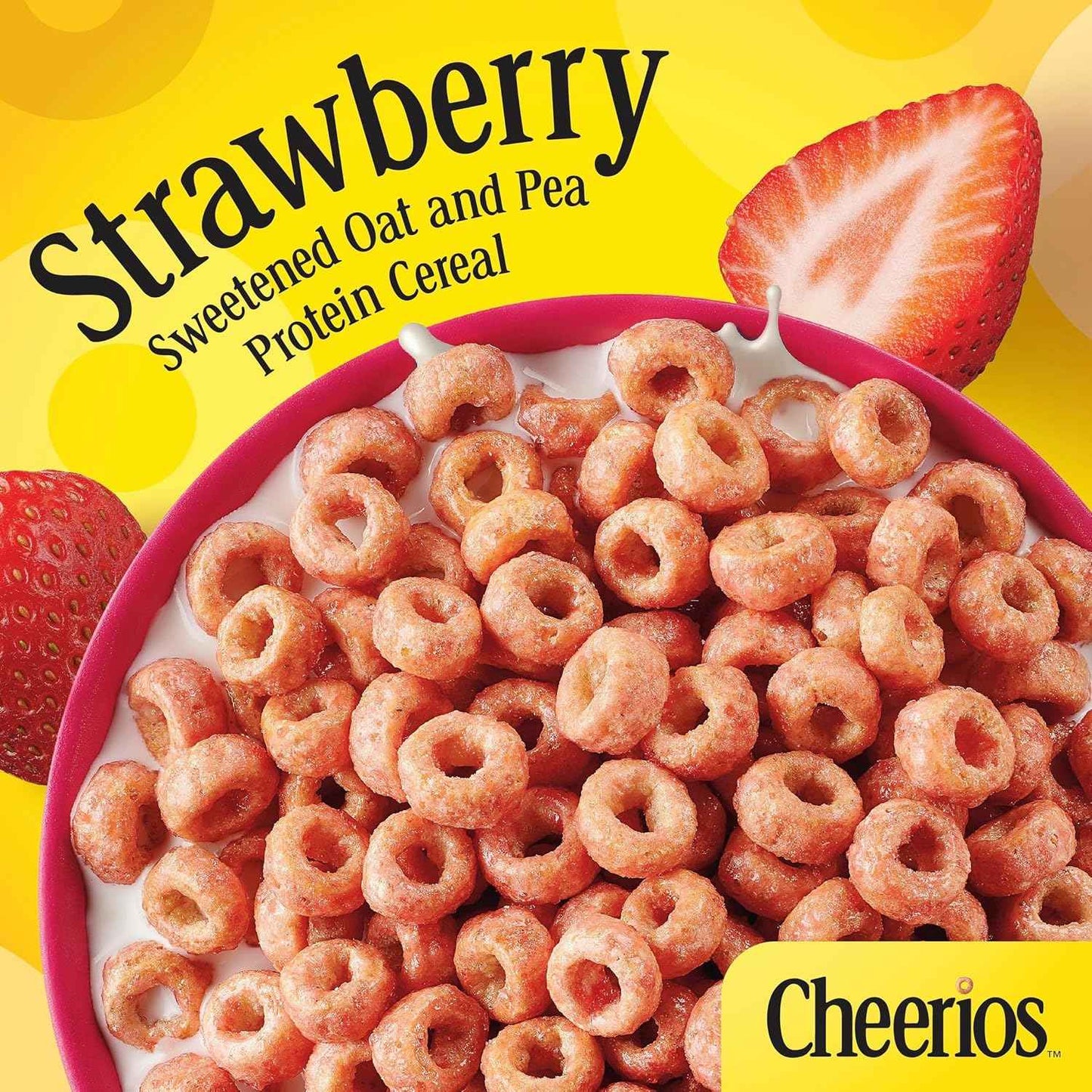 Cheerios Protein Cereal Strawberry – On-the-Go Office Desk Snack for Focused Professionals, 11.2 oz Box
