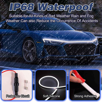 70-Inch Waterproof LED Strip – Hood and Engine Bay Outdoor Decor, Withstands Rain and Car Washes