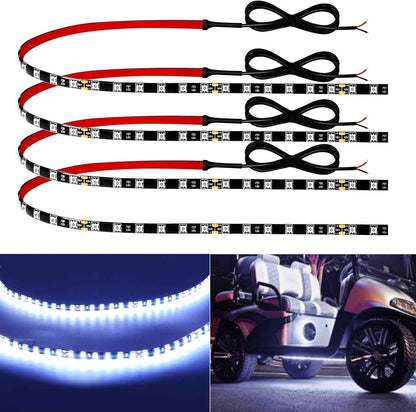 LEDMOMO Portable LED Strip Lights for Outdoor Dining & Picnics, 12V IP68 Waterproof, 24" Connectable 4-Pack