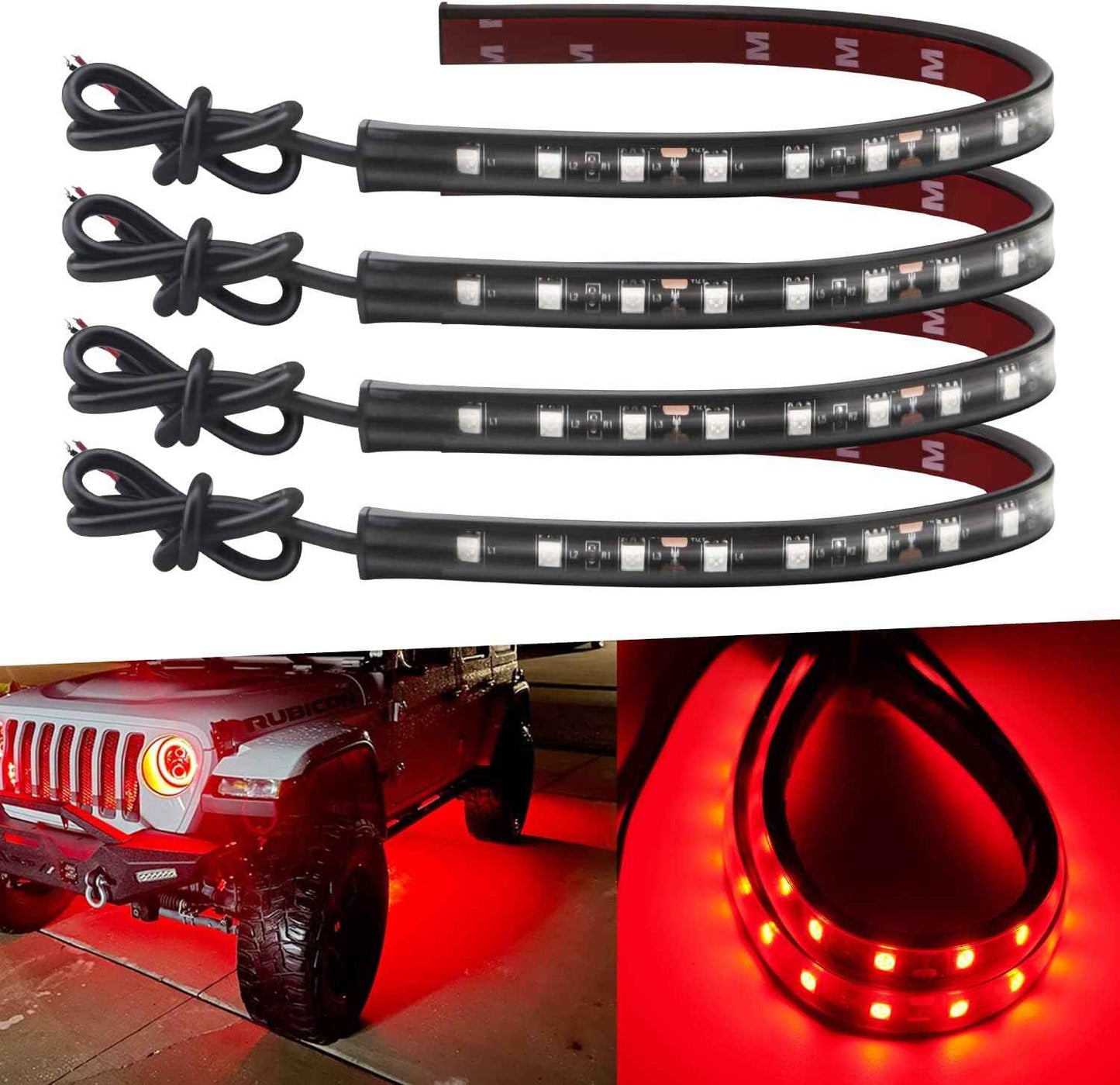 Keiurot 12V LED Light Strip – Birthday Gift for Car & Truck Modders, 7 Color 4-Pack