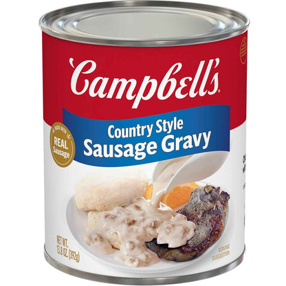 Campbell's Country Style Sausage Gravy, 13.8 oz Can – Kid-Friendly Sausage Gravy for Biscuits, Hash Browns, and Eggs