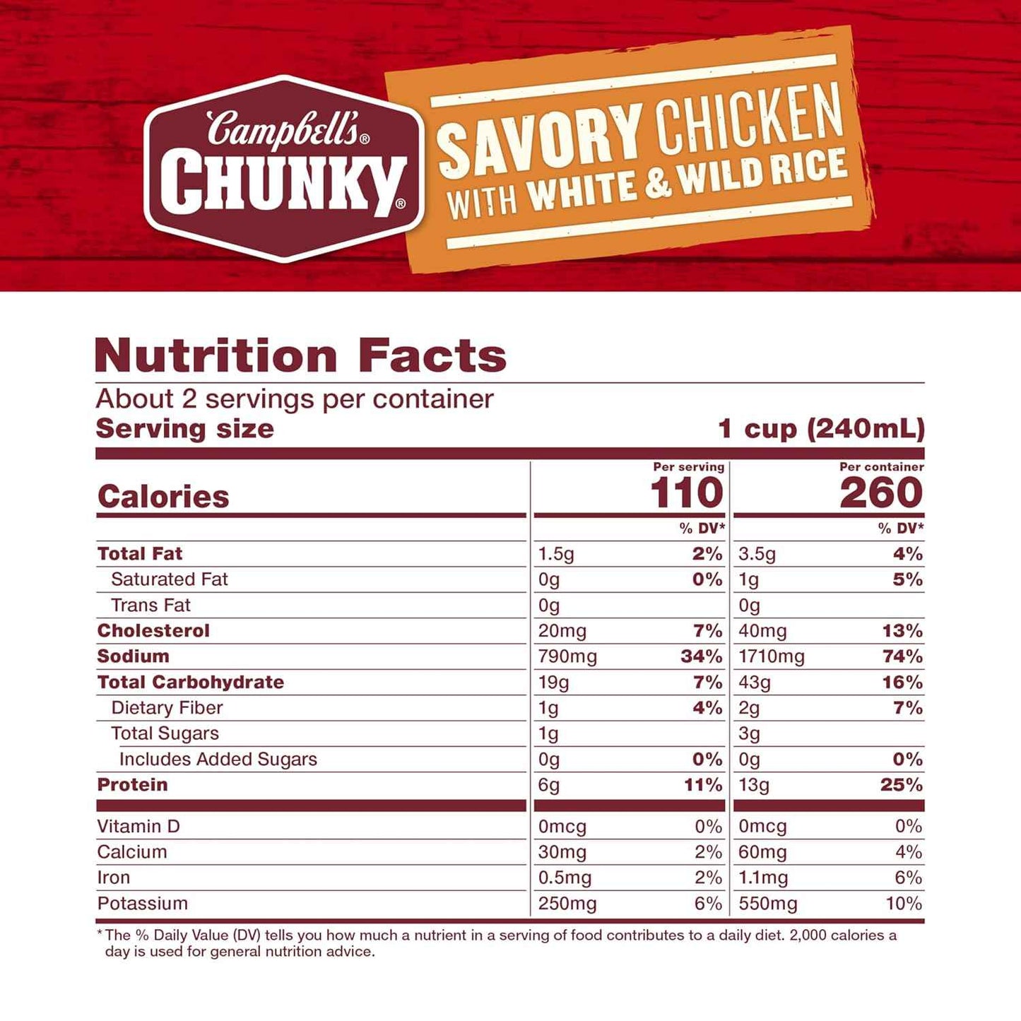 Campbell's Chunky Chicken Rice Soup – Gift-Ready Comfort Food for Housewarmings, Get-Well Visits, and Care Packages, 18.8 Oz