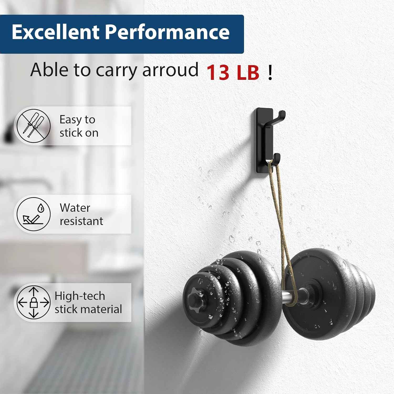 Towlz Rust-Proof Wall Hooks for RV and Camper Storage, Compact Adhesive Hooks That Withstand Travel Vibration