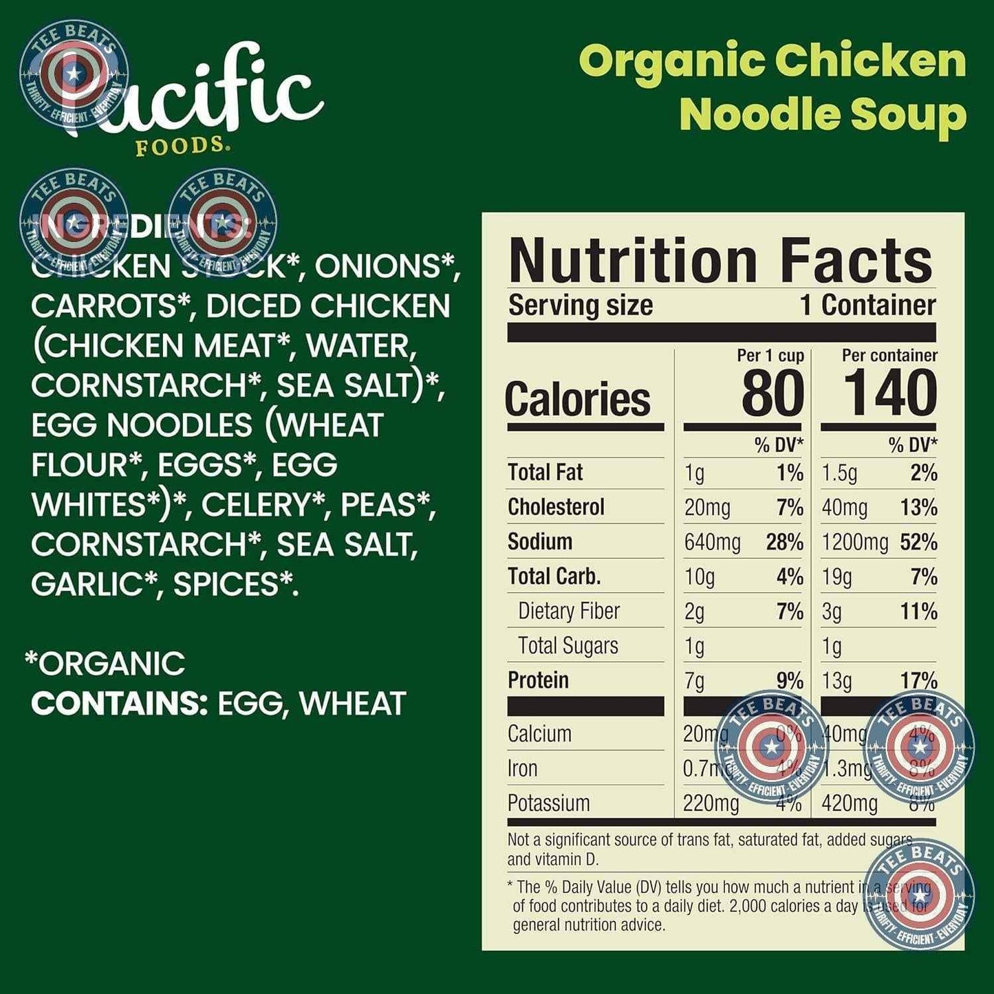 Pacific Foods Organic Chicken Noodle Soup, 16.1 oz Can – Easy School Lunchbox Soup for Picky Eaters