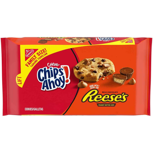 CHIPS AHOY! Soft Baked Reese's Cookies, Family Size Resealable Pack for Kid Snack Time at Home