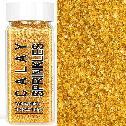Gold Sprinkles Edible Sanding Sugar – Fun Safe Topping for Kids Birthday Cupcakes and Cookies