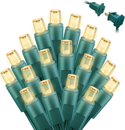 Brightown Mini String Lights for Christmas Tree & Mantel Garland - 14ft Warm White Indoor Decor Lights with Green Wire for Holiday Home Styling