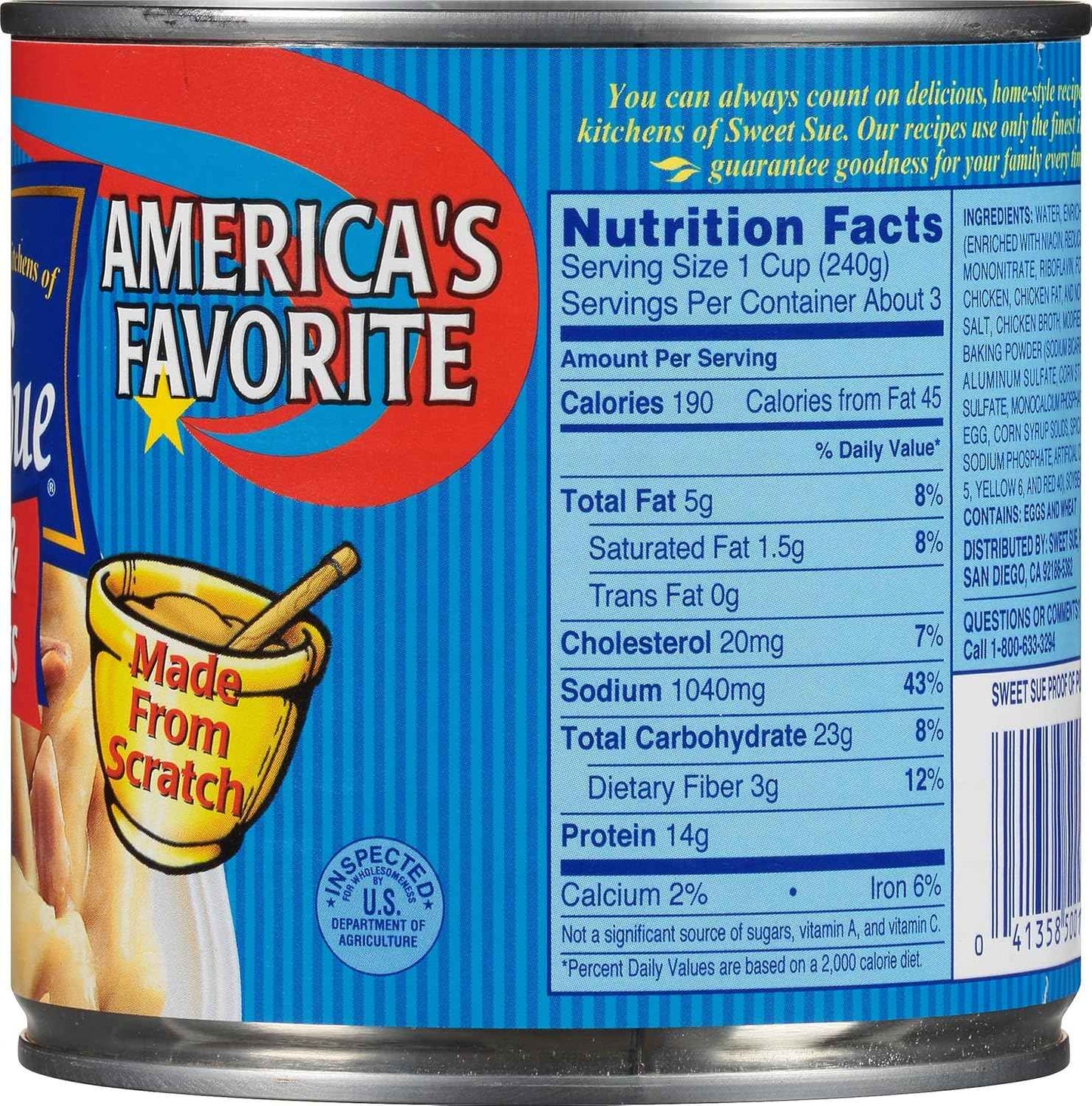 Sweet Sue Chicken & Dumplings 24 oz Can - Camp Stove Dinner for RV Trips and Campsites, Long Shelf Life