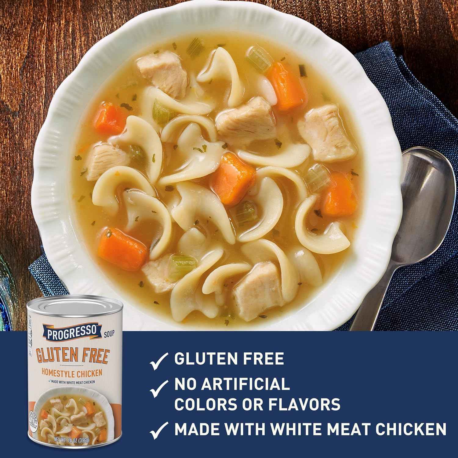 Progresso Gluten Free Homestyle Chicken Soup – Portable Pantry Meal for Camping Trips