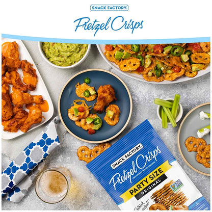 Snack Factory Pretzel Crisps Original Non-GMO 14 oz Better For You Snack for Office Desk and Lunchbox Packing