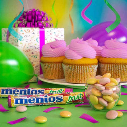 Mentos Chewy Mint Candy Roll – Lunchbox Snack for Kids, Non-Melting Fruit and Mint 6 Pack Safe for School