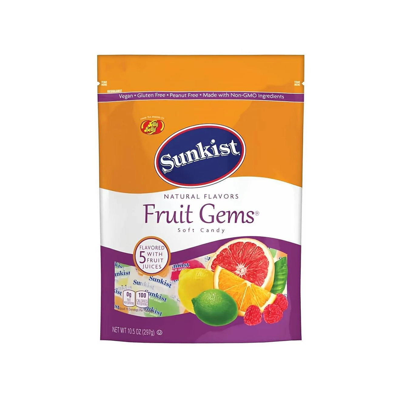 Jelly_Belly_Sunkist_Assorted_Fruit_Gems,_Resealable_10.5_Ounce_Pouch_Bag_-_5_Intense_Flavors,_non-GMO,_Individually_Wrapped_Candy