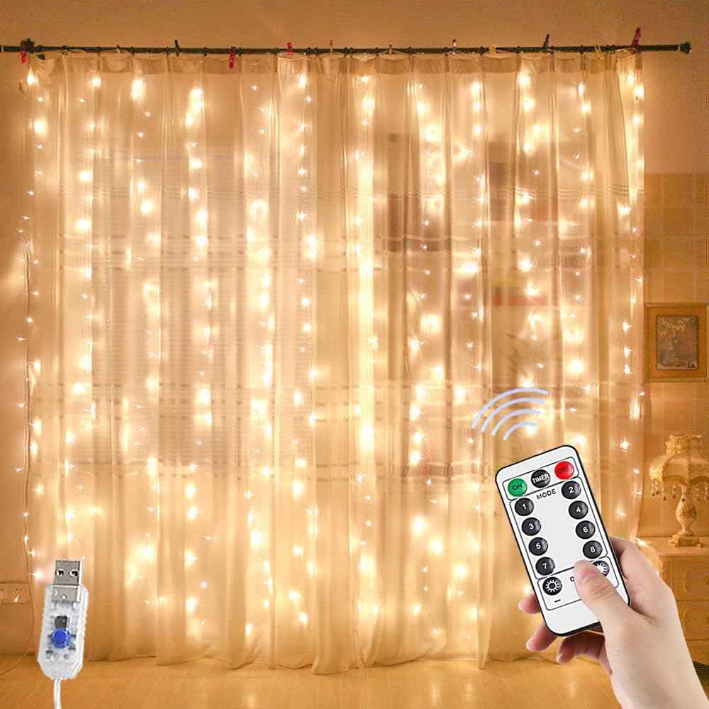 YEOLEH Minimalist Curtain Lights – Clean Warm White Glow for Intentional Bedrooms and Uncluttered Living Rooms