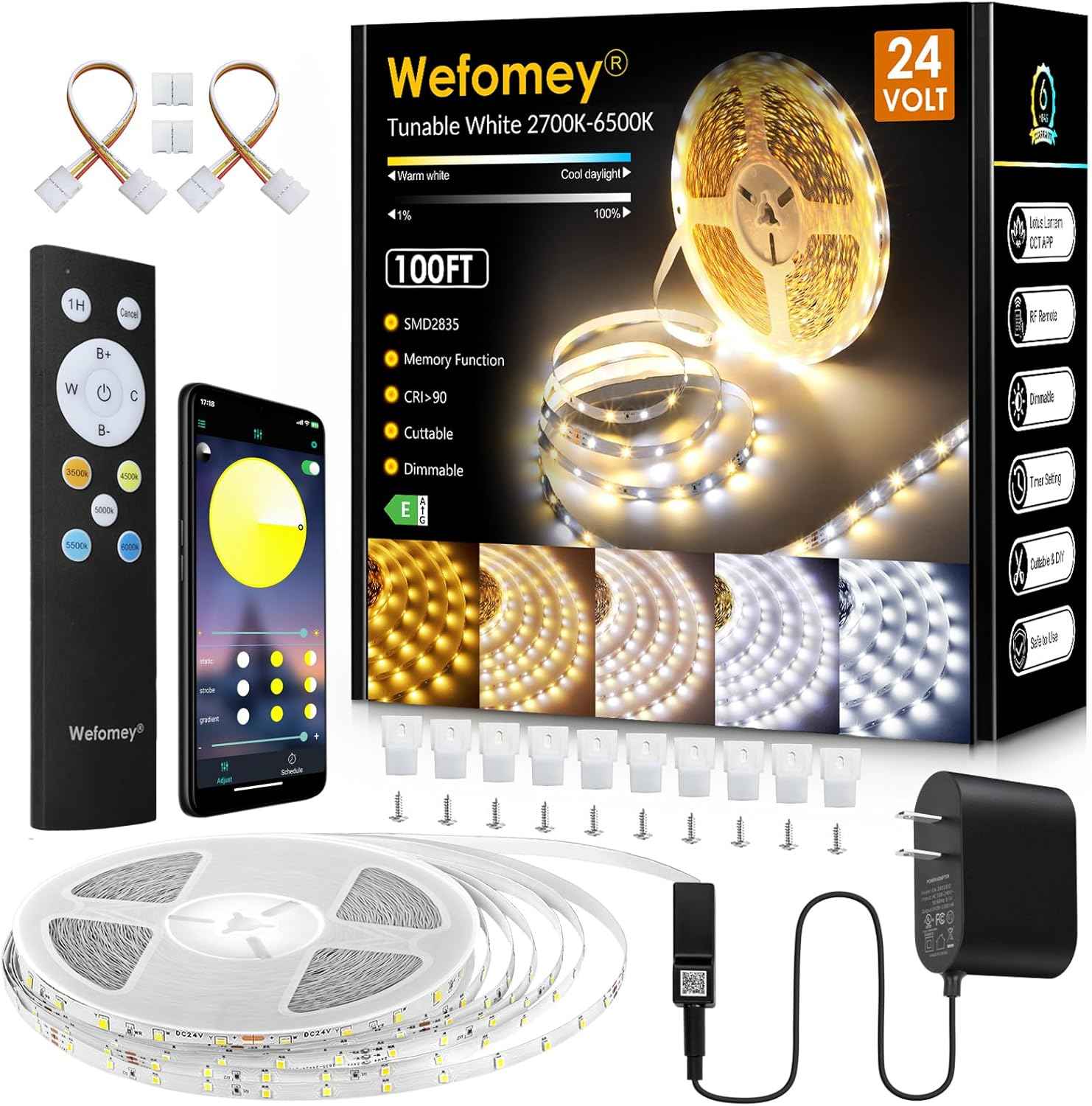 LotusLamp X Single-Run LED Strip – 131ft No-Splice White Tape for Clean Minimalist Interiors
