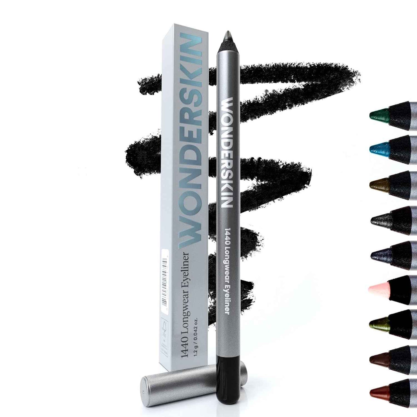 Wonderskin 1440 Eyeliner Pencil – Premium Longwear Eye Makeup in Brown Sugar, Sharpenable Waterproof Liner