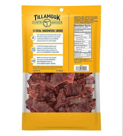 Tillamook Country Smoker Zero Sugar Beef Jerky, Black Pepper, 6.5 Ounce — Steady-Energy Office Snack Between Meetings