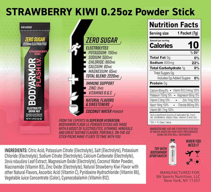 BODYARMOR Flash IV Electrolyte Packets – Adventure Hydration for Biking Kayaking and Weekend Hikes, No Heavy Bottles