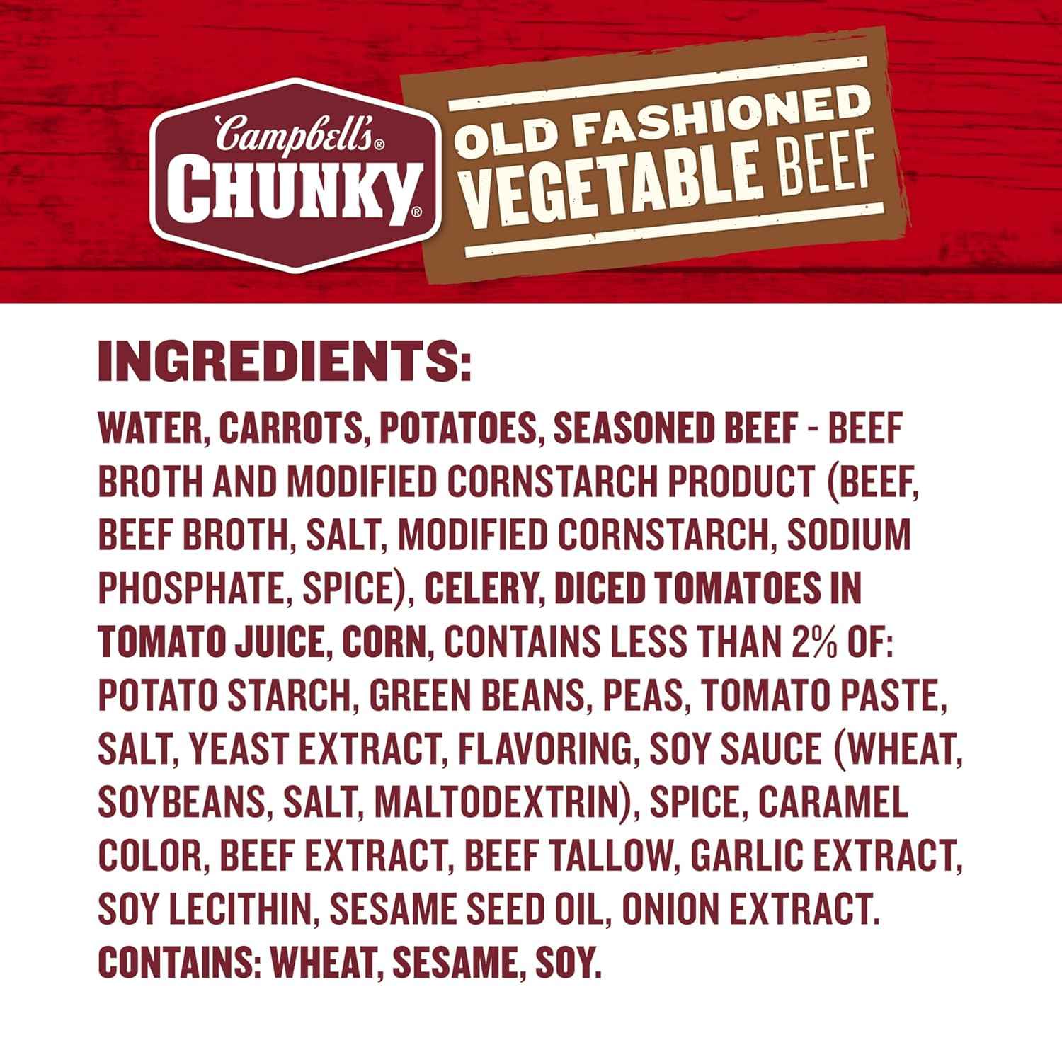 Campbell's Chunky Vegetable Beef Soup, 18.8 Oz Can – Comforting Warm Bowl for Sick Days and Self-Care Rituals