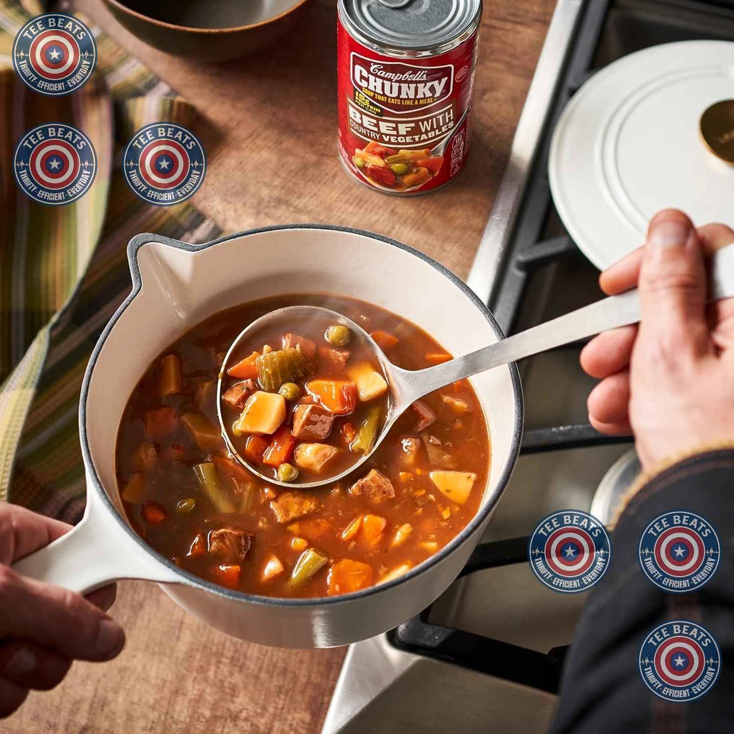 Campbell's Beef Soup with Vegetables – Lightweight No-Refrigeration Meal for Backcountry Huts, 18.8 Oz