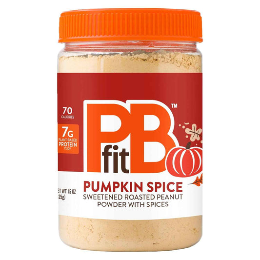 PBfit Pumpkin Spice Peanut Butter Powder for Study Break Fuel, 7g Protein in Seconds
