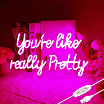 You like really pretty LED Neon Sign – Single Phrase Pink Neon for Clean Modern Walls, 15 x 9 Inch Slim Design