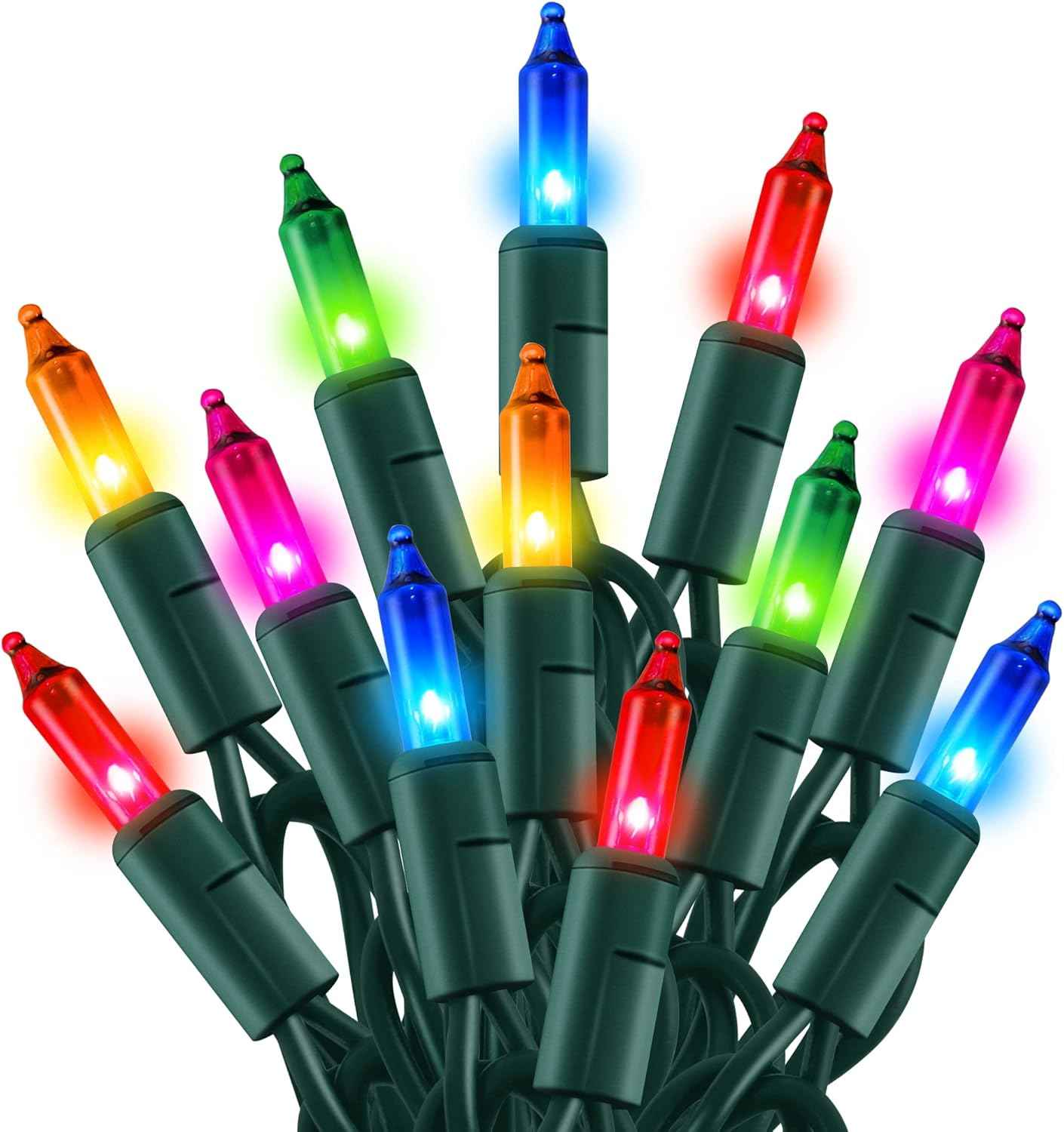 Dazzle Bright Christmas Mini Lights – Child-Safe Colorful Glow for Kids Bedroom and Playroom, UL Certified Incandescent Strand