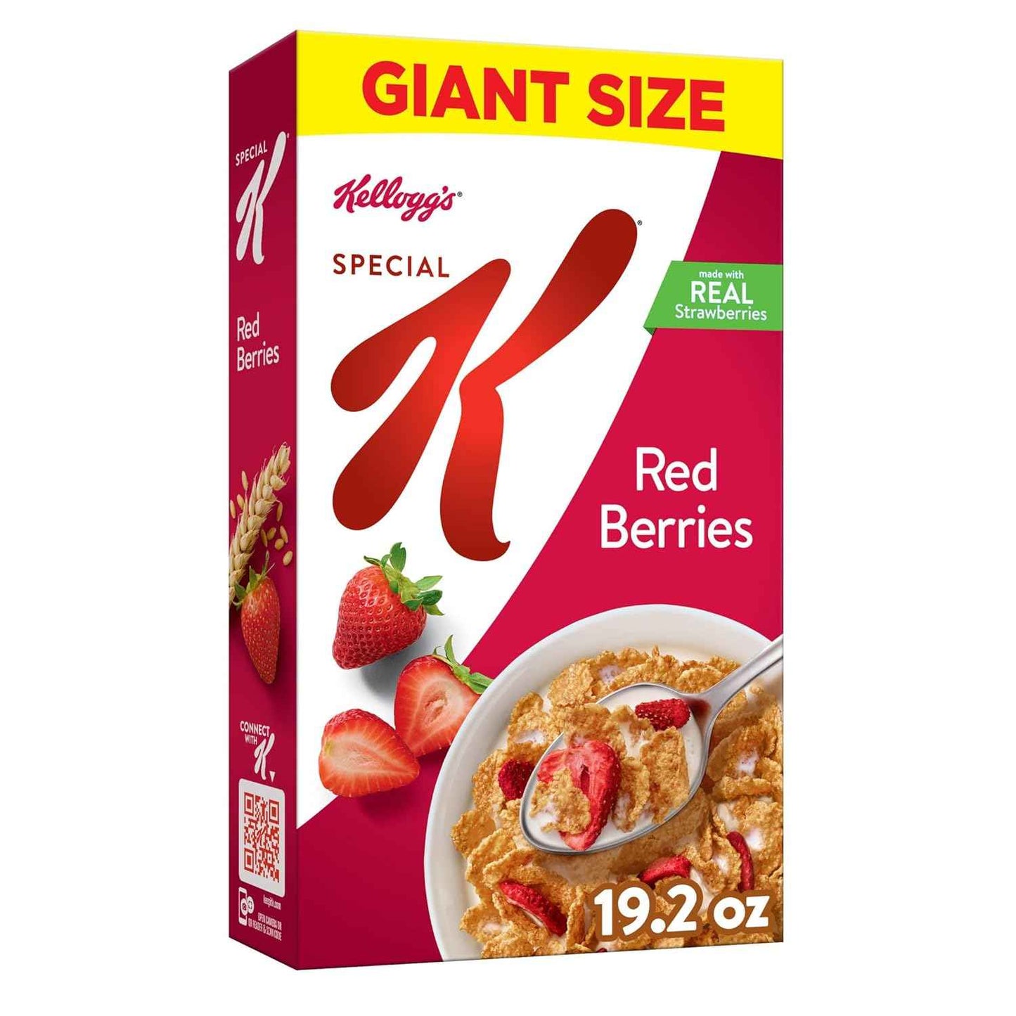 Kellogg's Special K Red Berries Cereal – Family Breakfast Cereal with Real Strawberries for Kids' Snack Time, 19.2oz