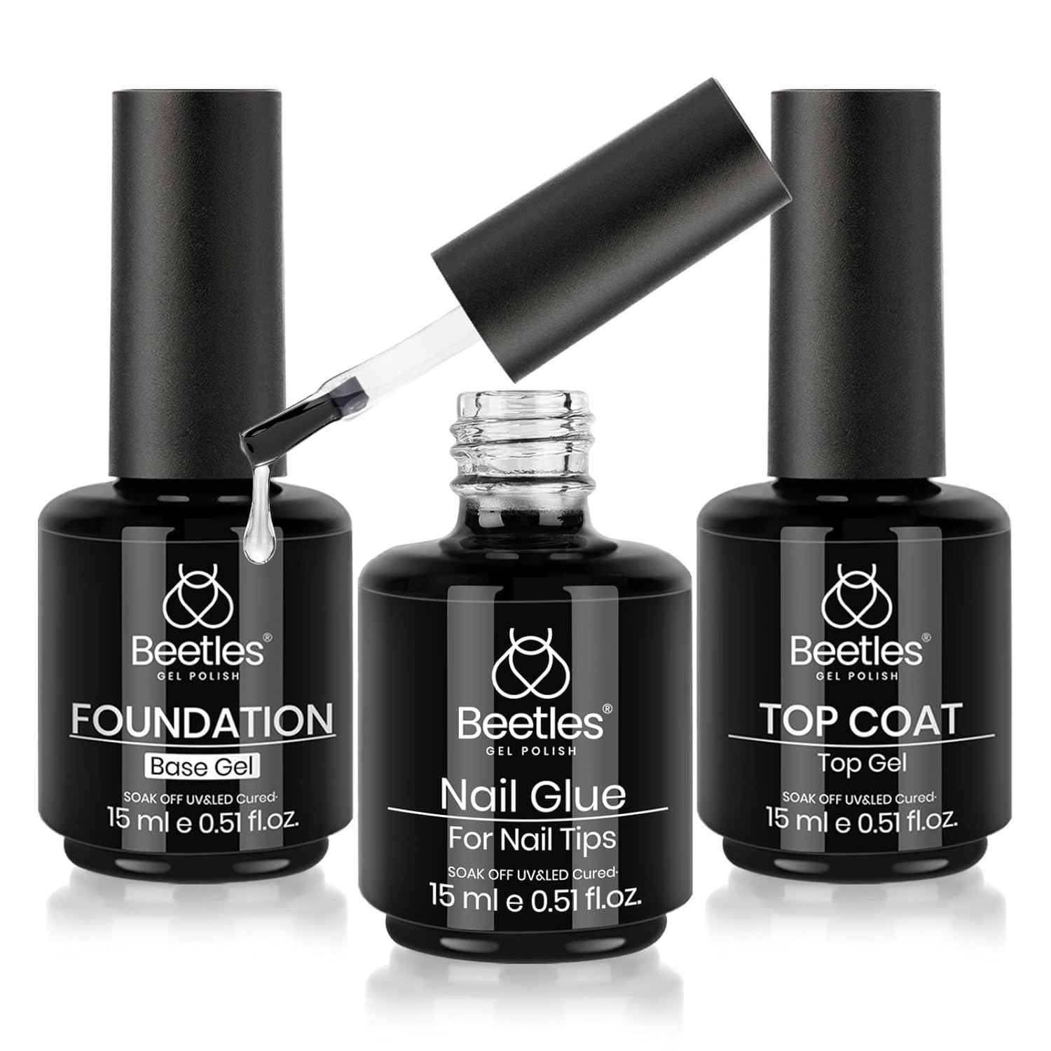 Beetles DIY Manicure Set – Thoughtful Mother's Day Gift for Her, Long-Lasting Gel Polish Starter Kit with Base and Top Coat