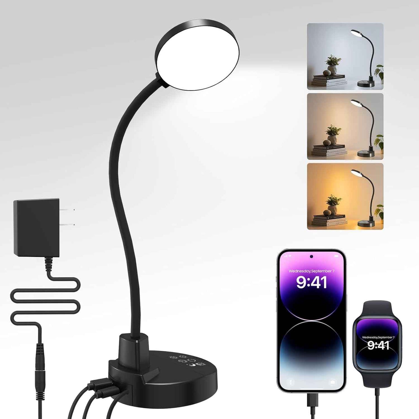 LUMINOAK CozyBeam Desk Lamp – Housewarming Gift Idea with Eye-Caring Light, Timer, and Sleek Matte Finish