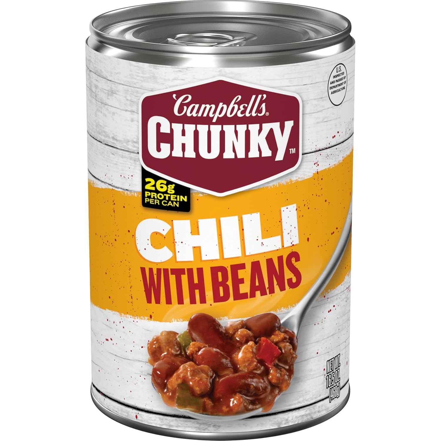 Campbell's Chunky Chili With Beans – Kid-Friendly Mild Chili Over Rice or Mac and Cheese, 16.5 oz Can
