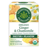 Traditional Medicinals Ginger & Chamomile Herbal Tea – Heartfelt Get Well Care Package Addition for Her, 16 Bags